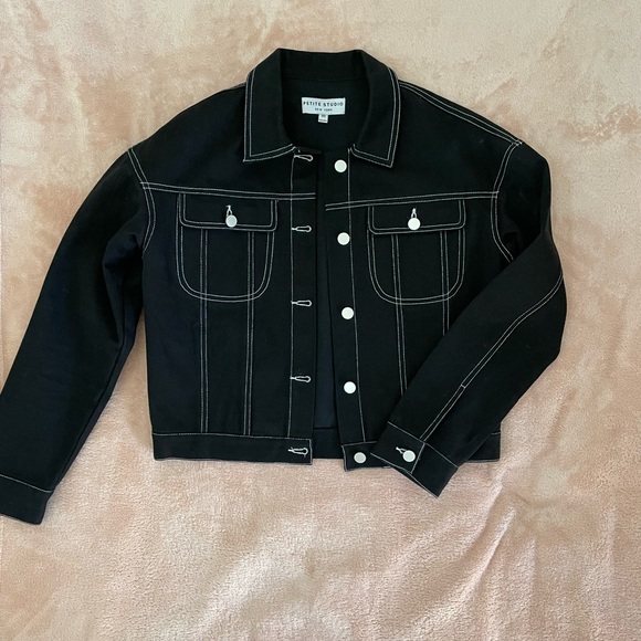Petite Studio Jackets & Blazers - Petite Studio Reese Black Denim Jacket